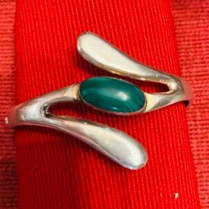 Beautiful, chunky silver, and turquoise bracelet.